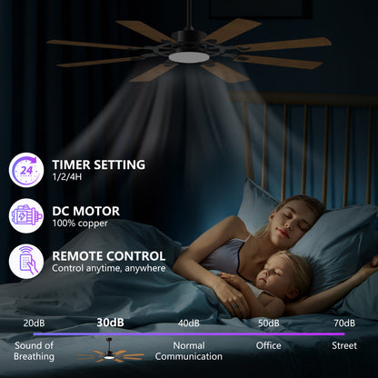 60" Black Windmill Ceiling Fan with Remote - view 7