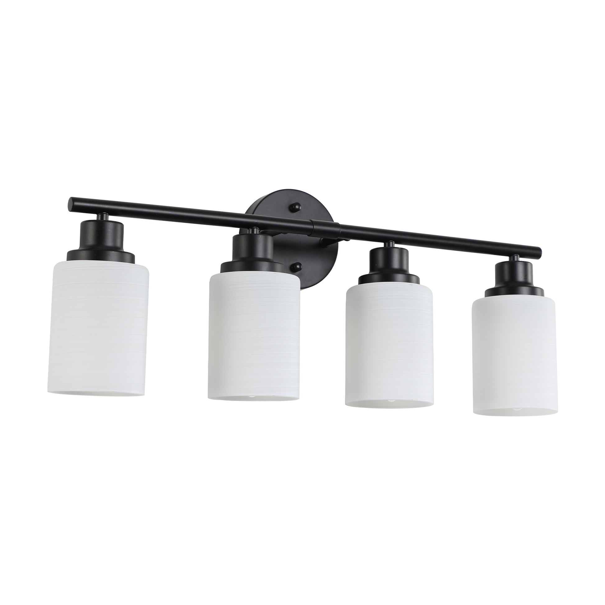 24" 4-Light Black Vanity Light with Frosted Glass - view 9