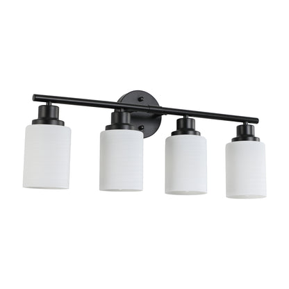 24" 4-Light Black Vanity Light with Frosted Glass - view 9