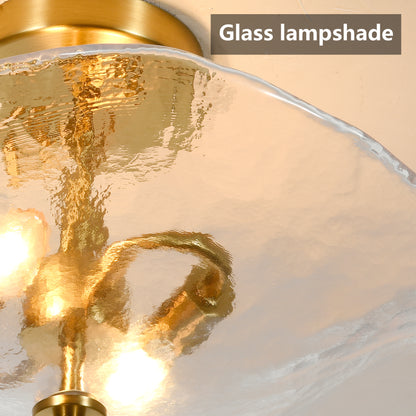 16.5" 2-Light Gold Glass Semi Flush Mount Ceiling Light - view 5