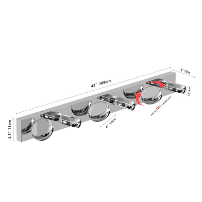 43" Modern 6-Light Chrome LED Vanity Light - view 7