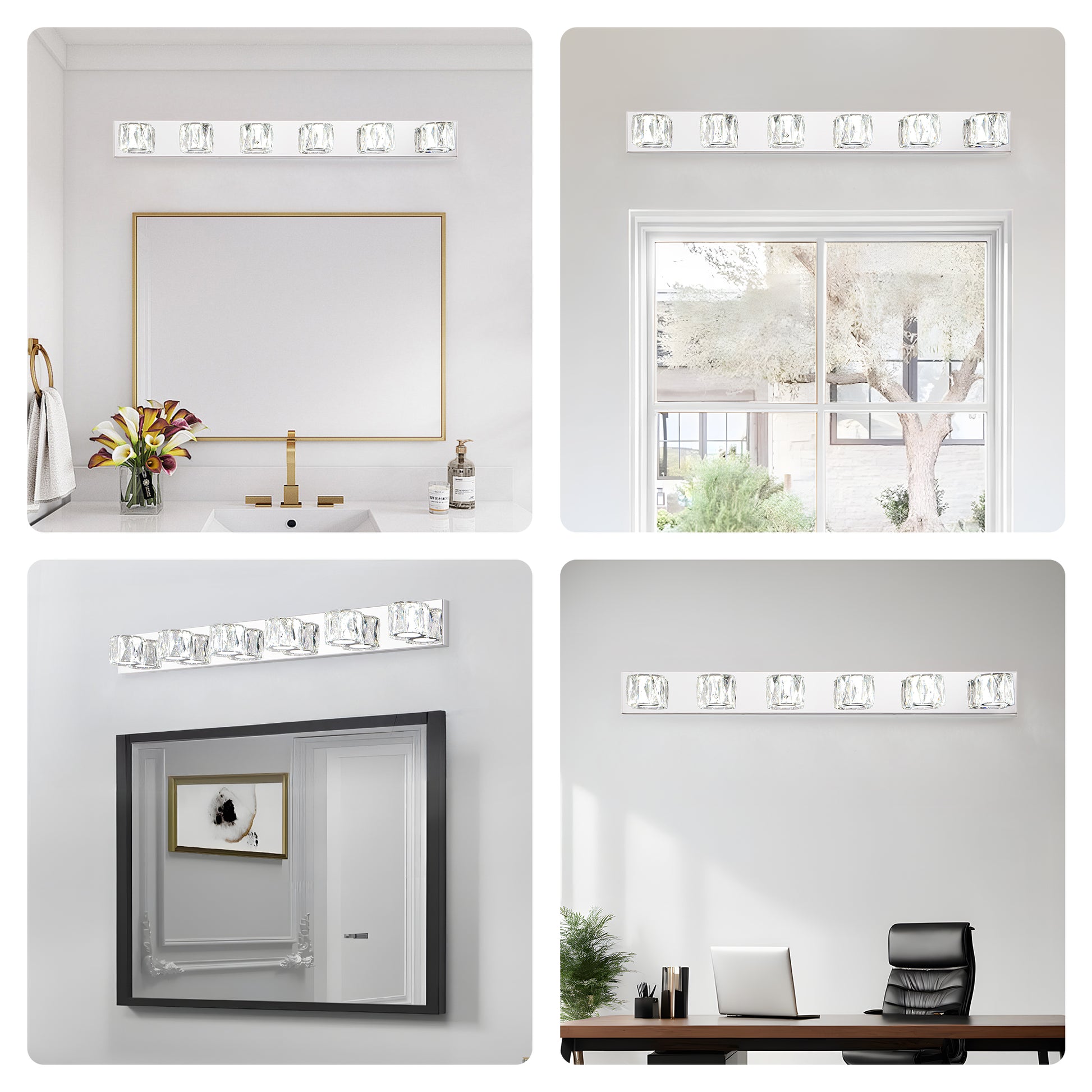 41" 6-Light Chrome Crystal Vanity Wall Light - view 5