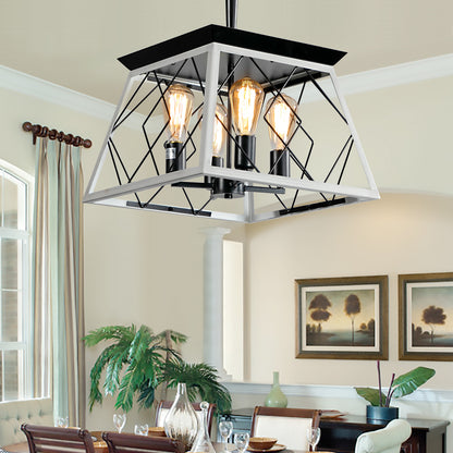4-Light White Farmhouse Chandelier