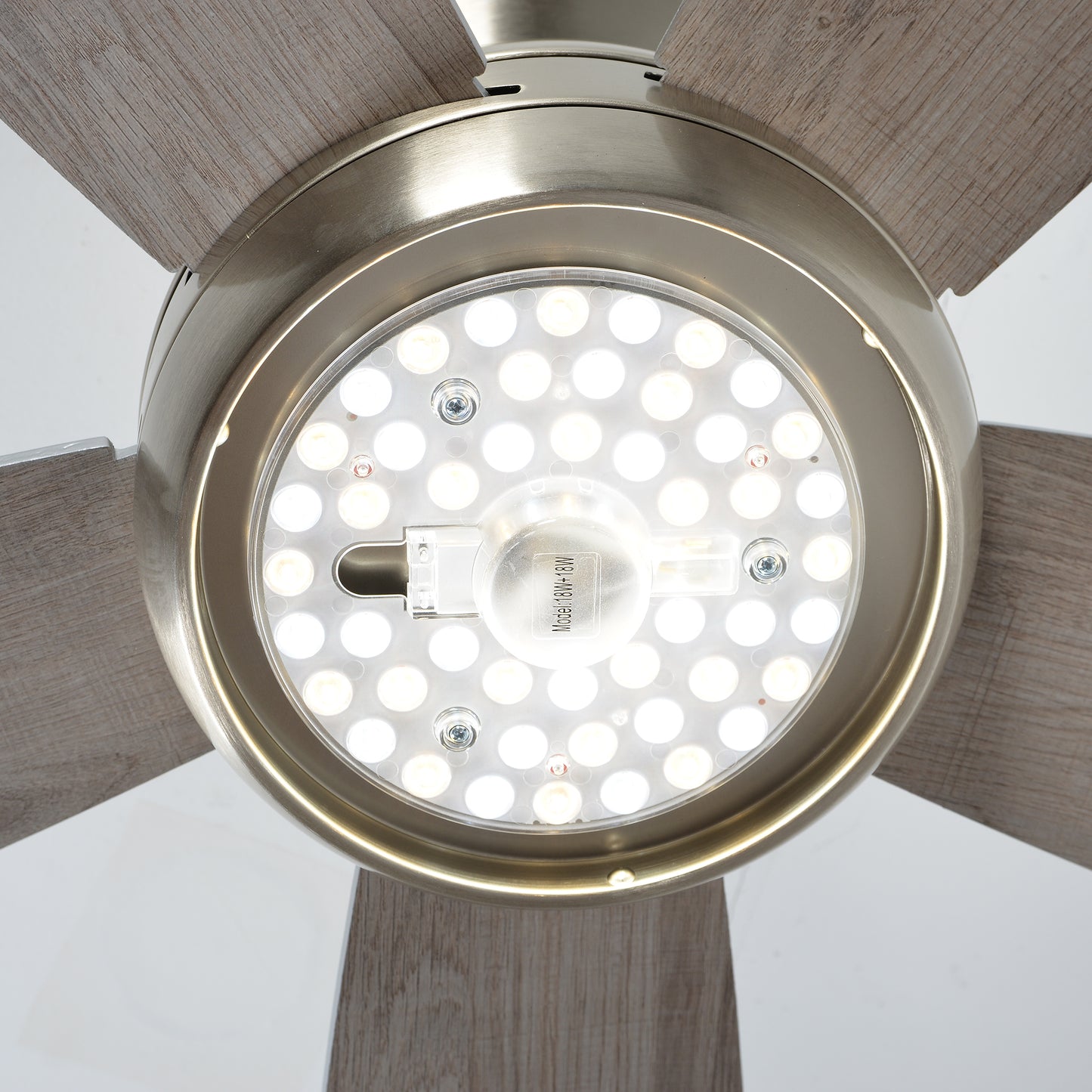 52" Satin Nickel Plywood Blade Ceiling Fan with Remote - view 17