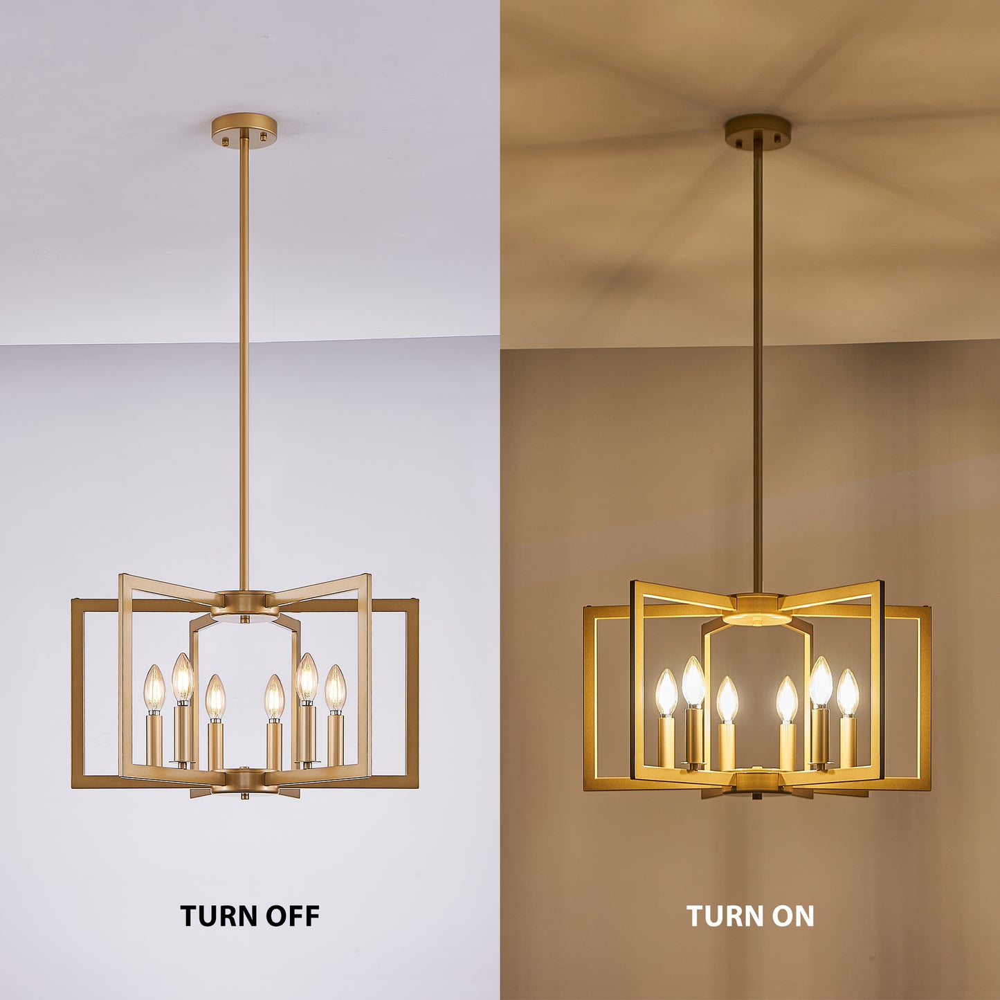 22" 6-Light Gold Geometric Chandelier - view 7