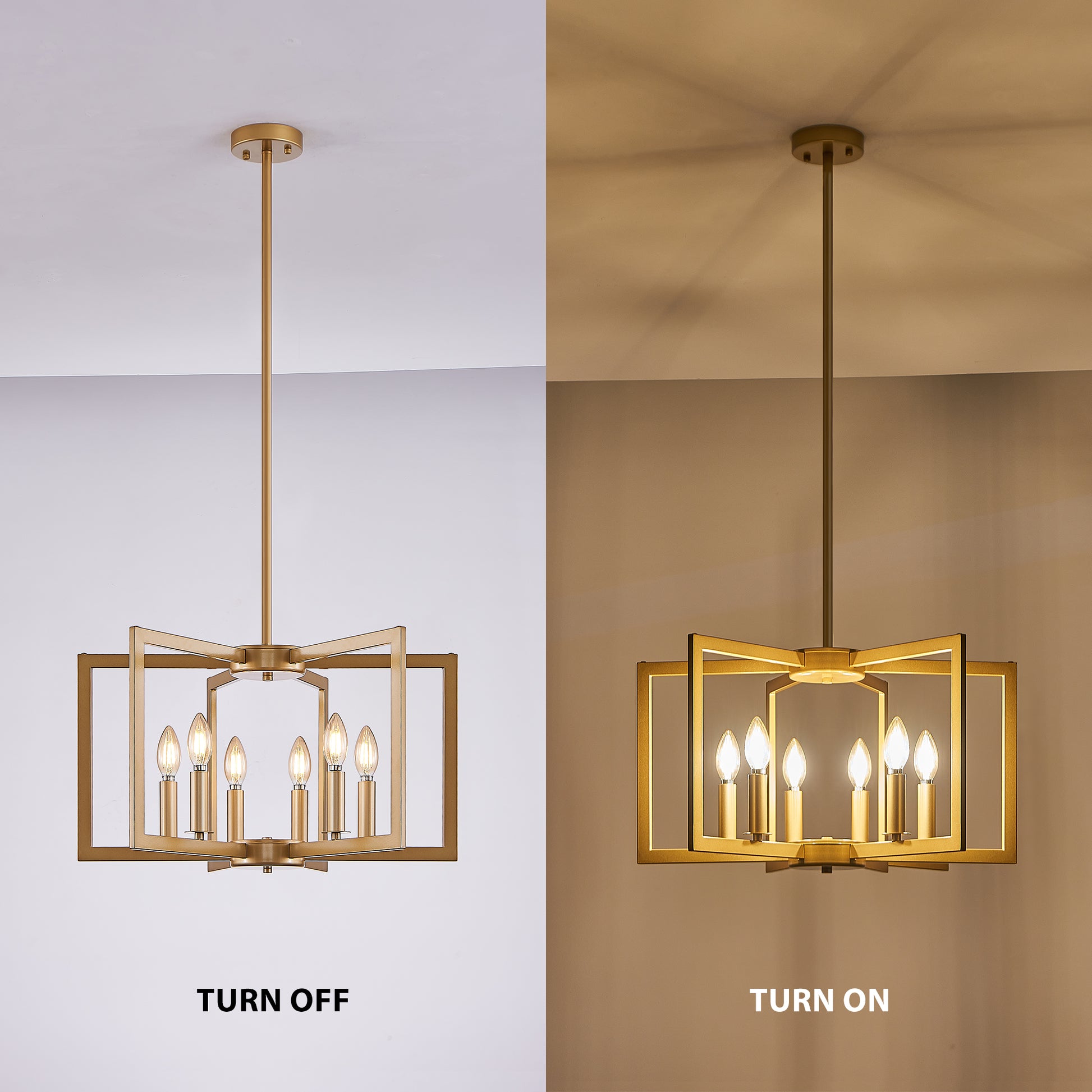 22" 6-Light Gold Geometric Chandelier - view 7