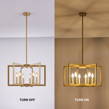 22" 6-Light Gold Geometric Chandelier - view 7