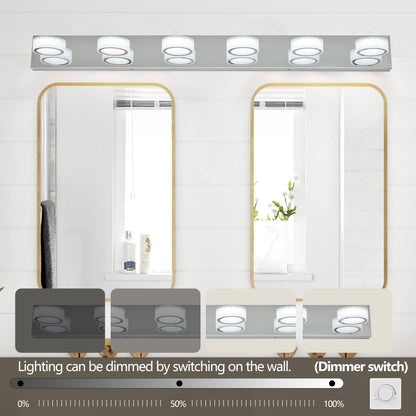 45" 6-Light Chrome LED Vanity Wall Light - view 4