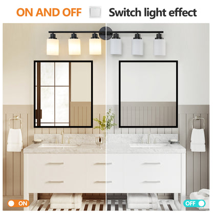 39" 6-Light Black Vanity Light with Frosted Glass - view 6