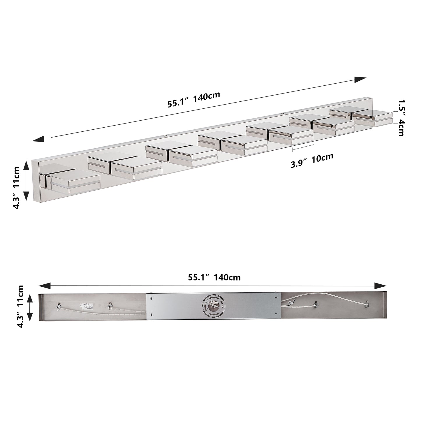 7-Light Chrome Minimalist LED Vanity Light - view 9