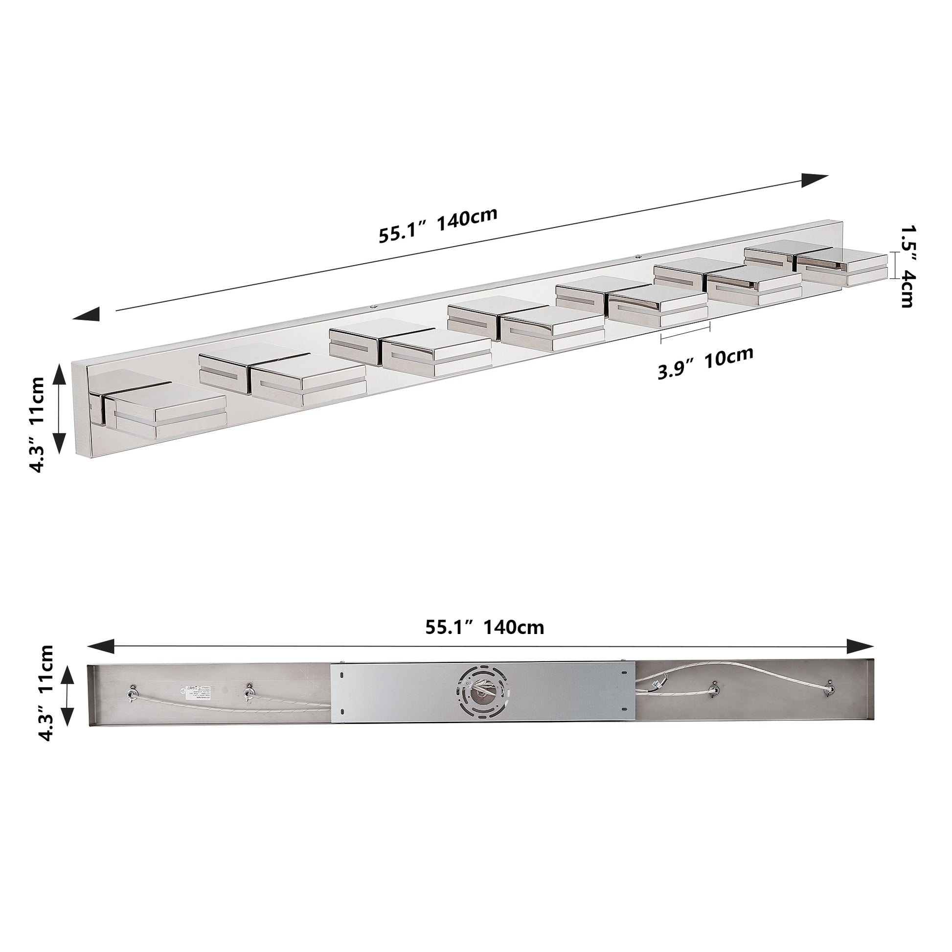 7-Light Chrome Minimalist LED Vanity Light - view 9