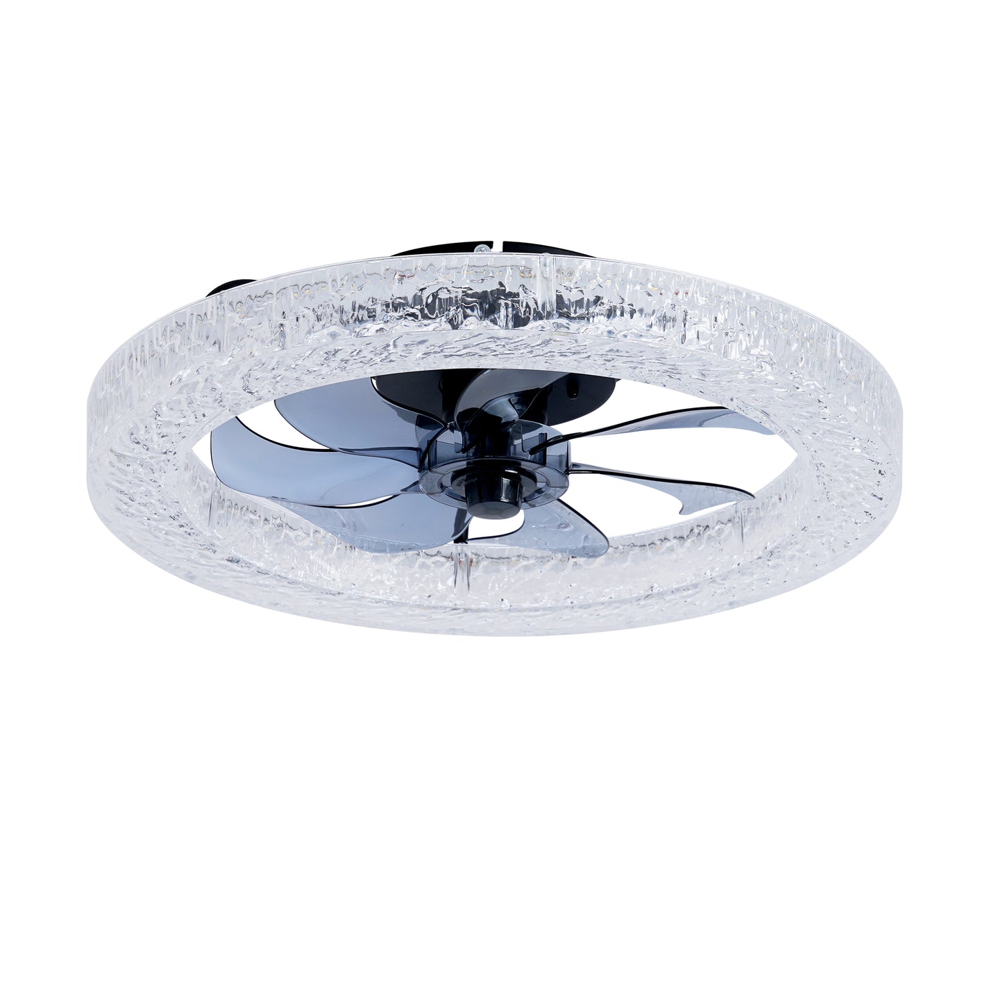 Matte Black Acrylic Ice Brick Ceiling Fan with Dimmable LED - view 23