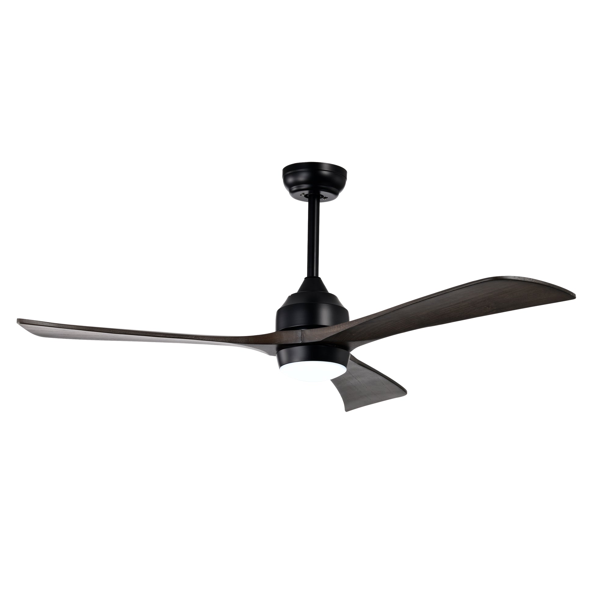 52" Matte Black Solid Wood Ceiling Fan with Remote - view 14