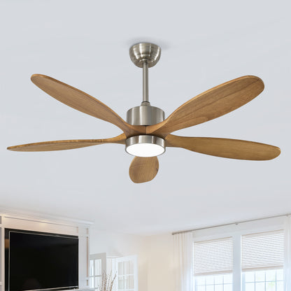 52" Nickel Reversible Ceiling Fan with Light - view 2