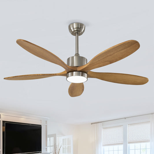 52" Nickel Reversible Ceiling Fan with Light - view 2