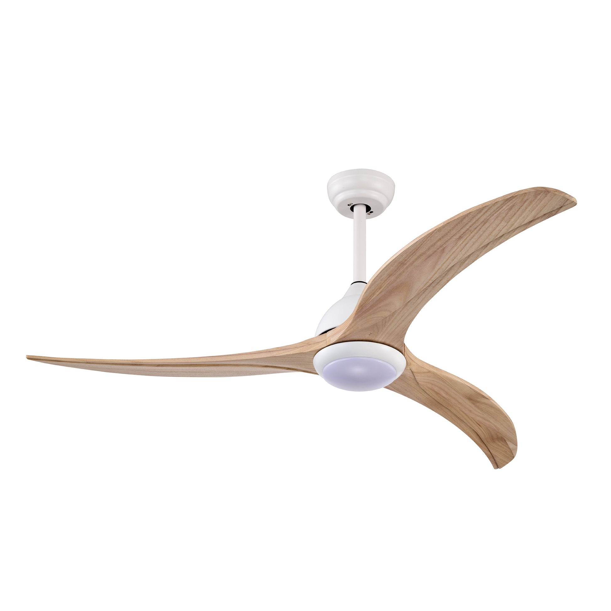 52" Matte White Solid Wood Ceiling Fan with Remote - view 17