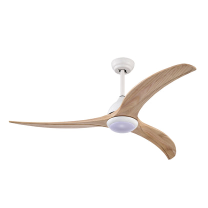 52" Matte White Solid Wood Ceiling Fan with Remote - view 17
