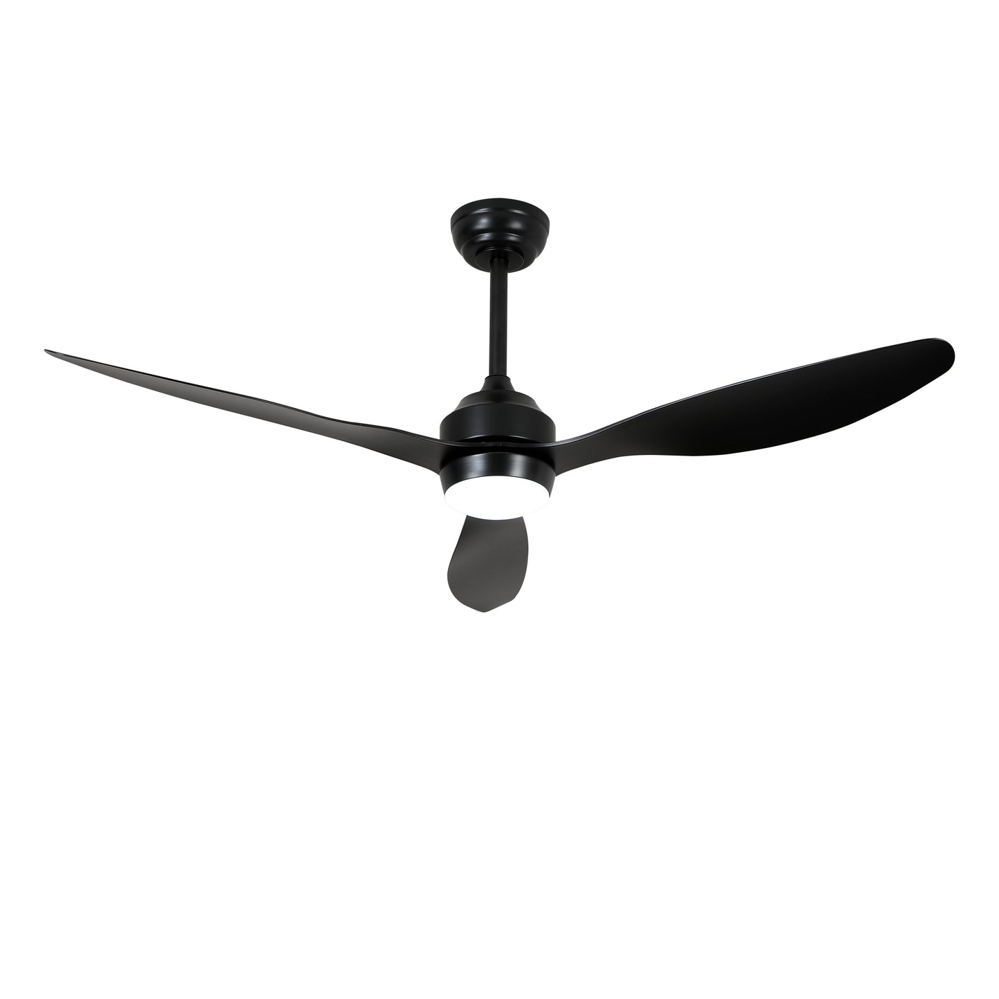 52" Matte Black 3-Blade Ceiling Fan with Light - view 17