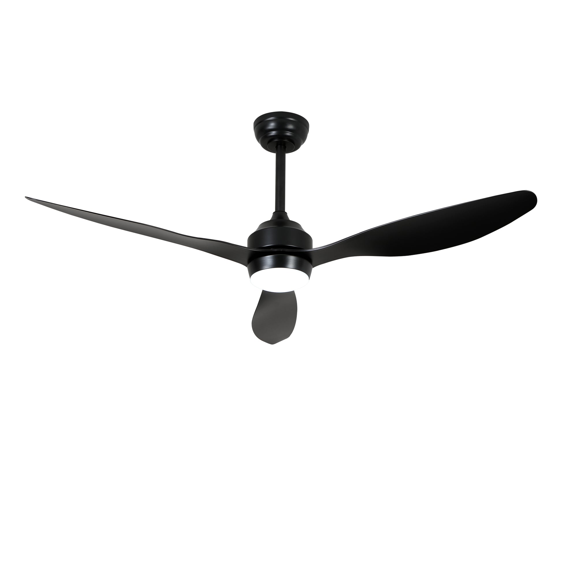 52" Matte Black 3-Blade Ceiling Fan with Light - view 17