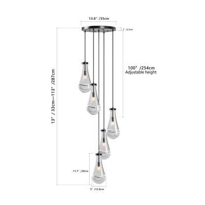 5-Light Black Cluster Pendant Chandelier - view 8