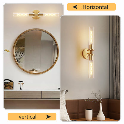 Gold Wall Light with Clear Glass, Set of 2 - view 6