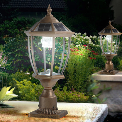 20"H Golden Vintage Solar Outdoor Lantern, Set of 2 - view 4