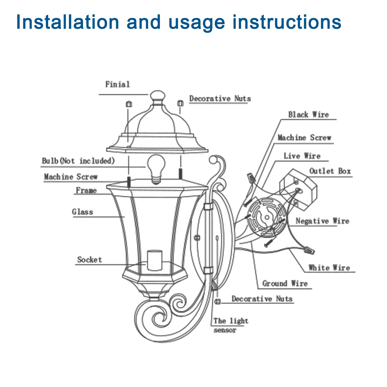 Vintage Black Metal Outdoor Wall Lantern - view 11