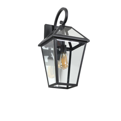 21"H Black Metal Outdoor Wall Lantern with Clear Glass - view 10