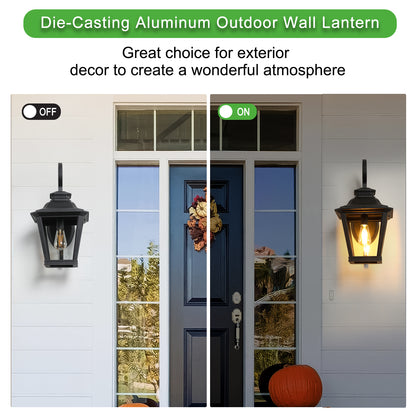 21"H Black Vintage Scroll Outdoor Wall Lantern - view 5