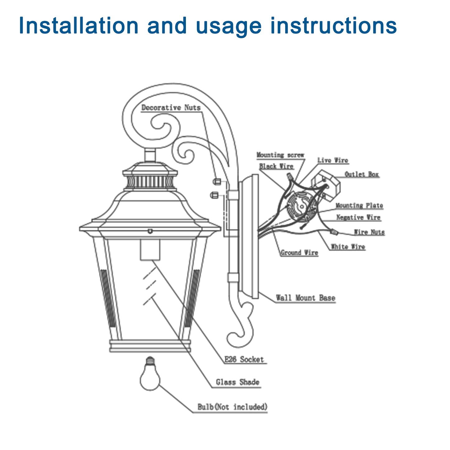 21"H Black Vintage Scroll Outdoor Wall Lantern - view 9