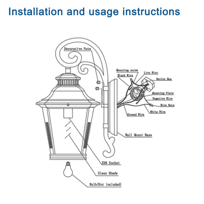 21"H Black Vintage Scroll Outdoor Wall Lantern - view 9