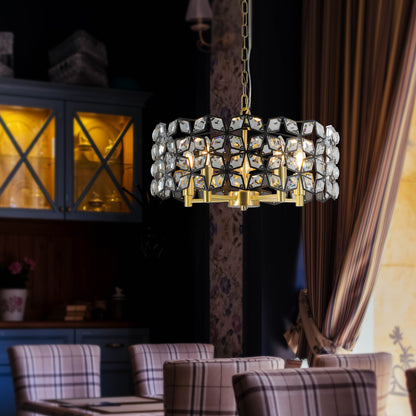 19" Black & Gold Geometric Crystal Chandelier, 5-Light - view 5