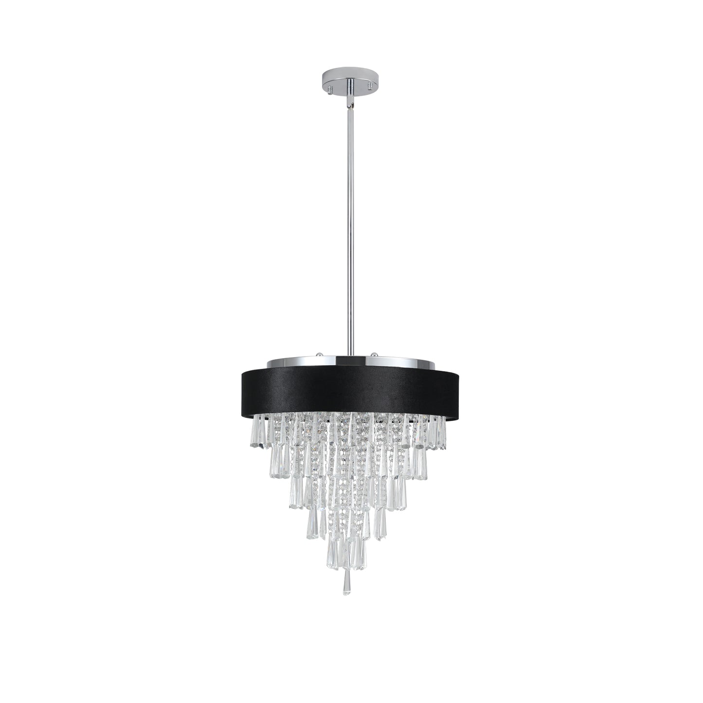 18" 8-Light Crystal Chandelier with Black Velvet Shade - view 15