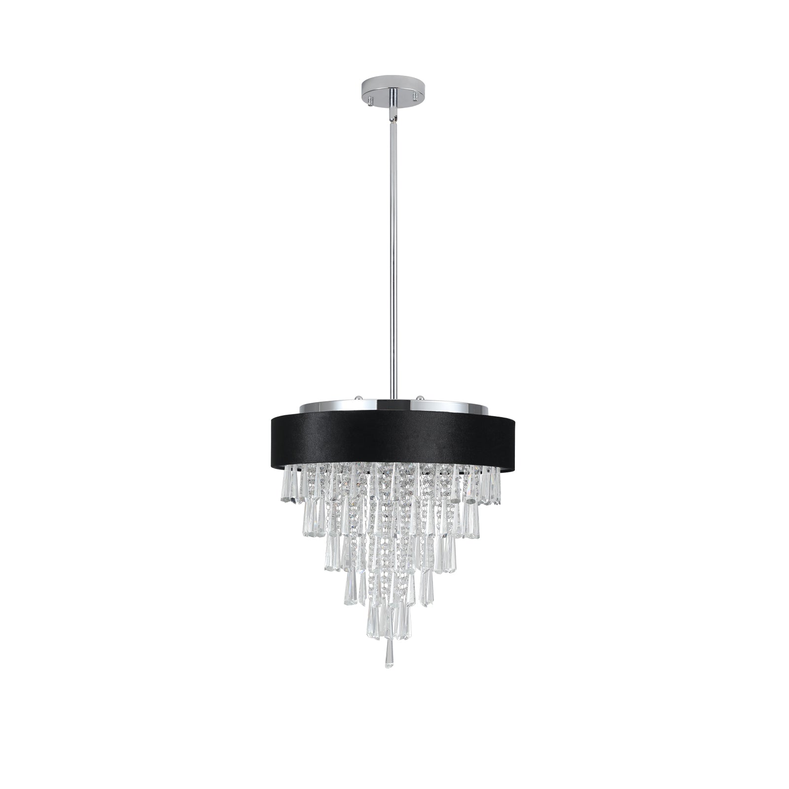 18" 8-Light Crystal Chandelier with Black Velvet Shade - view 15