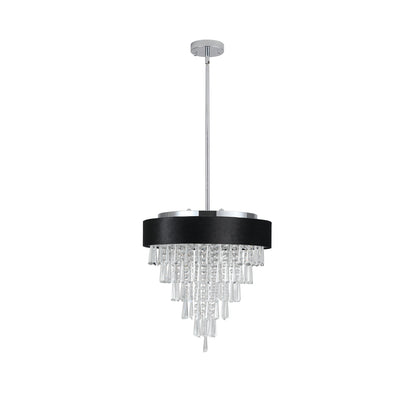 18" 8-Light Crystal Chandelier with Black Velvet Shade - view 15