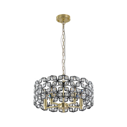 19" Black & Gold Geometric Crystal Chandelier, 5-Light - view 14