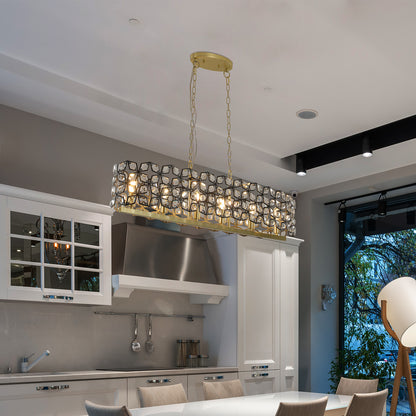 39" Black & Gold Geometric Crystal Chandelier - view 5