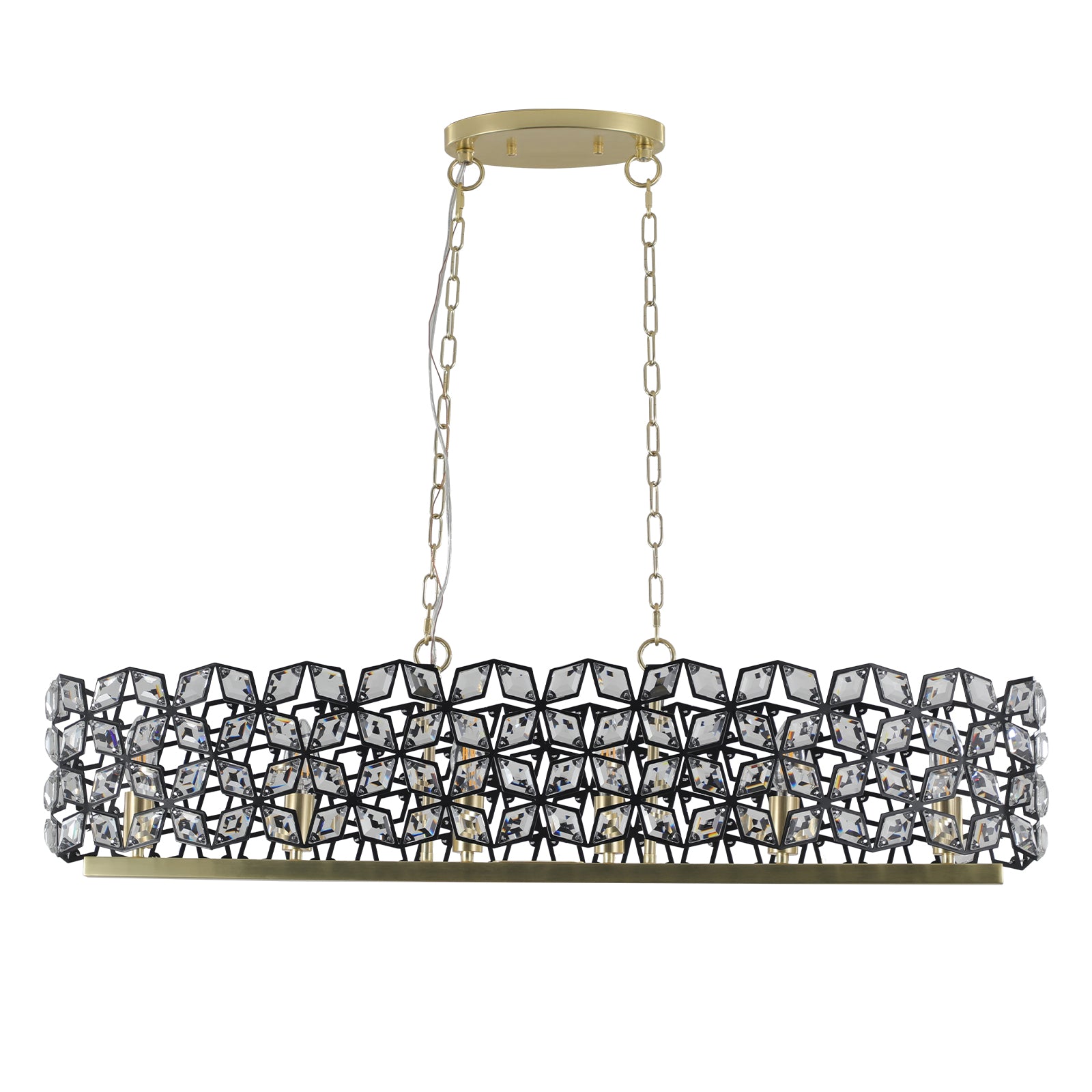 39" Black & Gold Geometric Crystal Chandelier - view 13