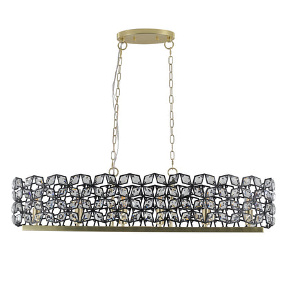39" Black & Gold Geometric Crystal Chandelier - view 13