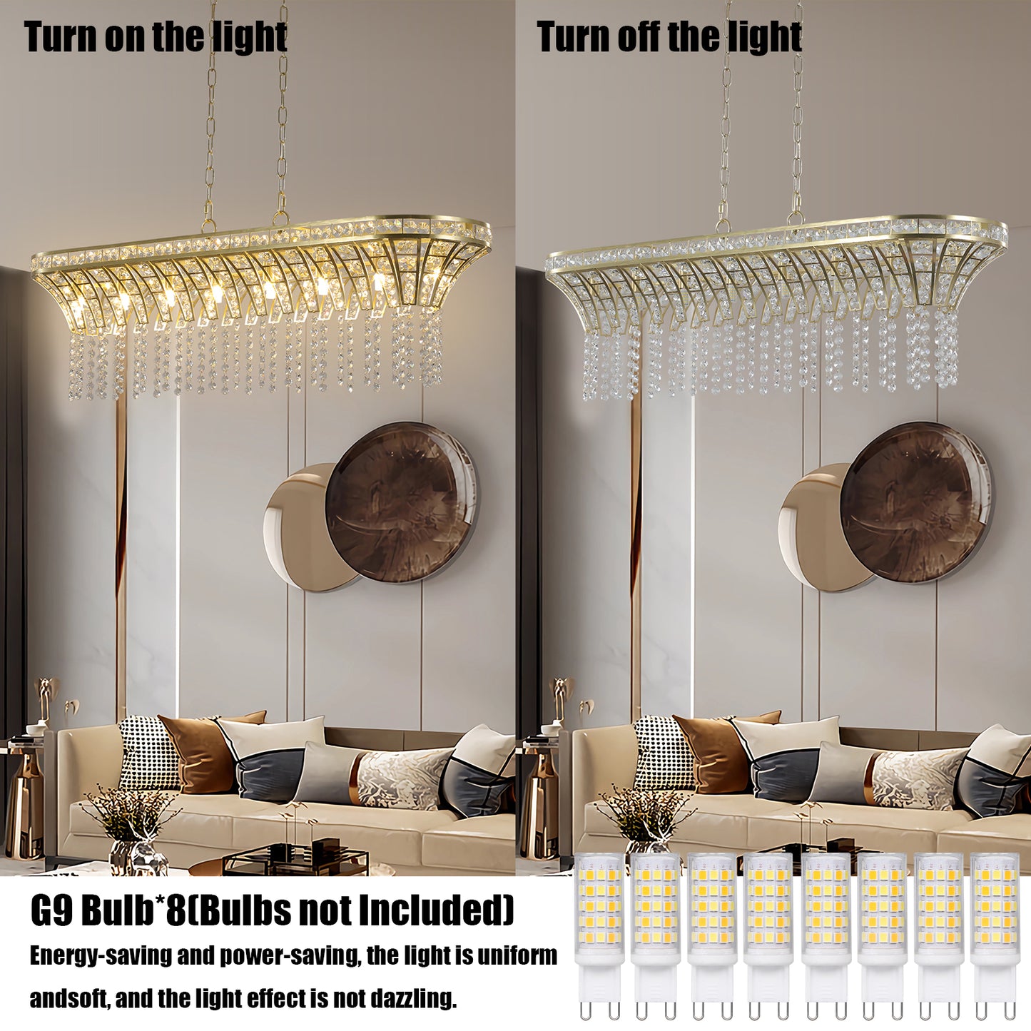 39" Gold Linear Crystal Chandelier with Cascading Beads - view 6