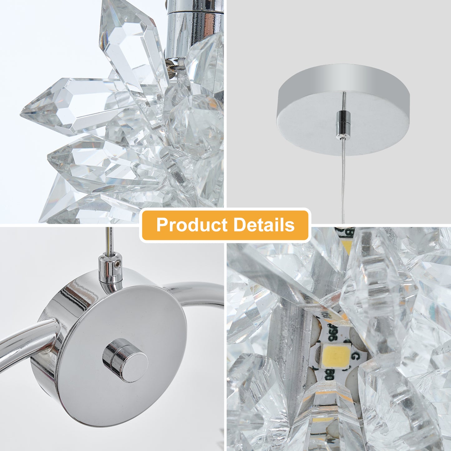 Modern Crystal LED Hanging Bar Chandelier - view 6