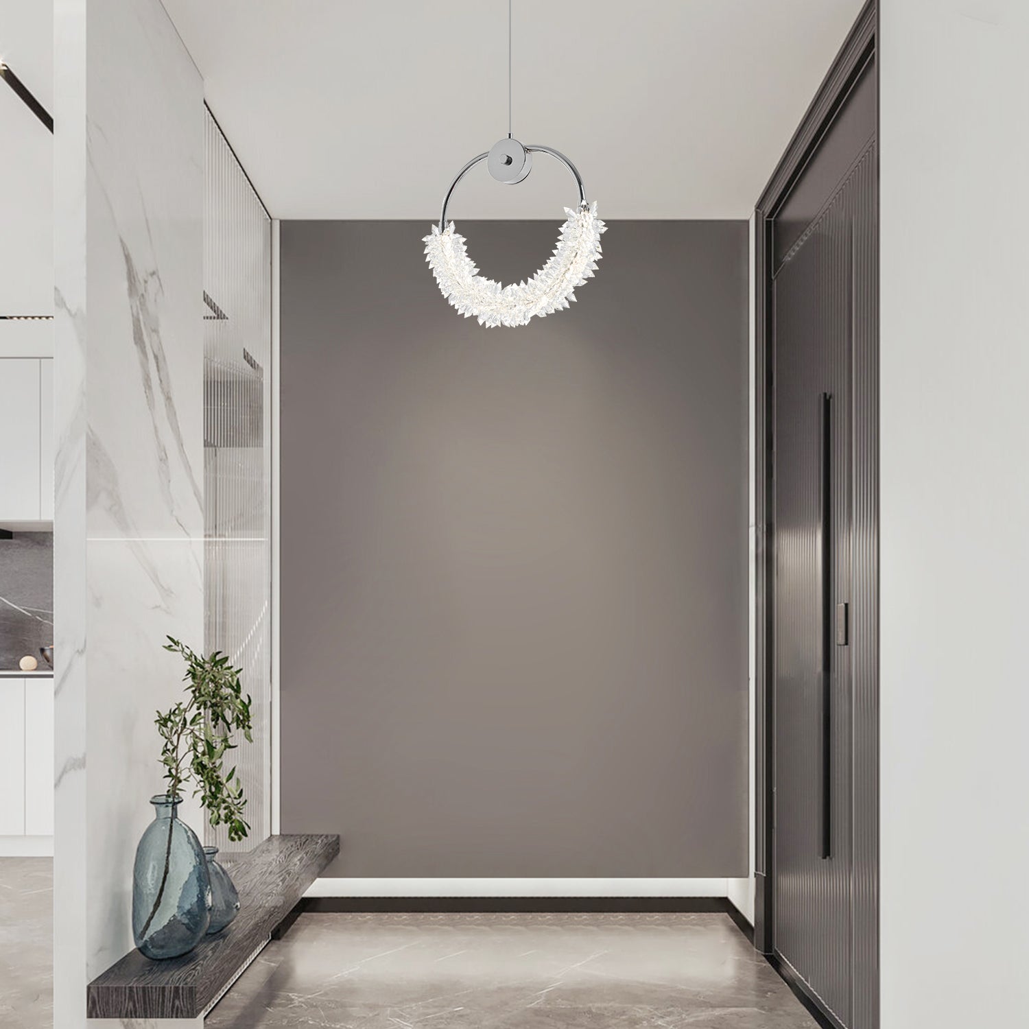 Modern Crystal LED Hanging Bar Chandelier - view 2