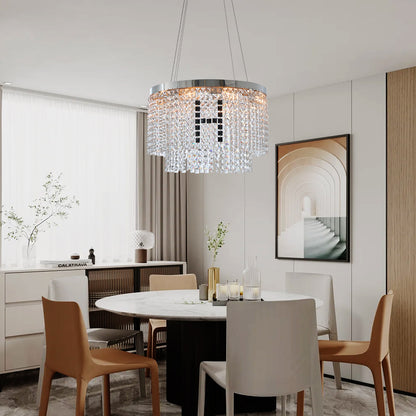 Modern Round Crystal Chandelier - view 4