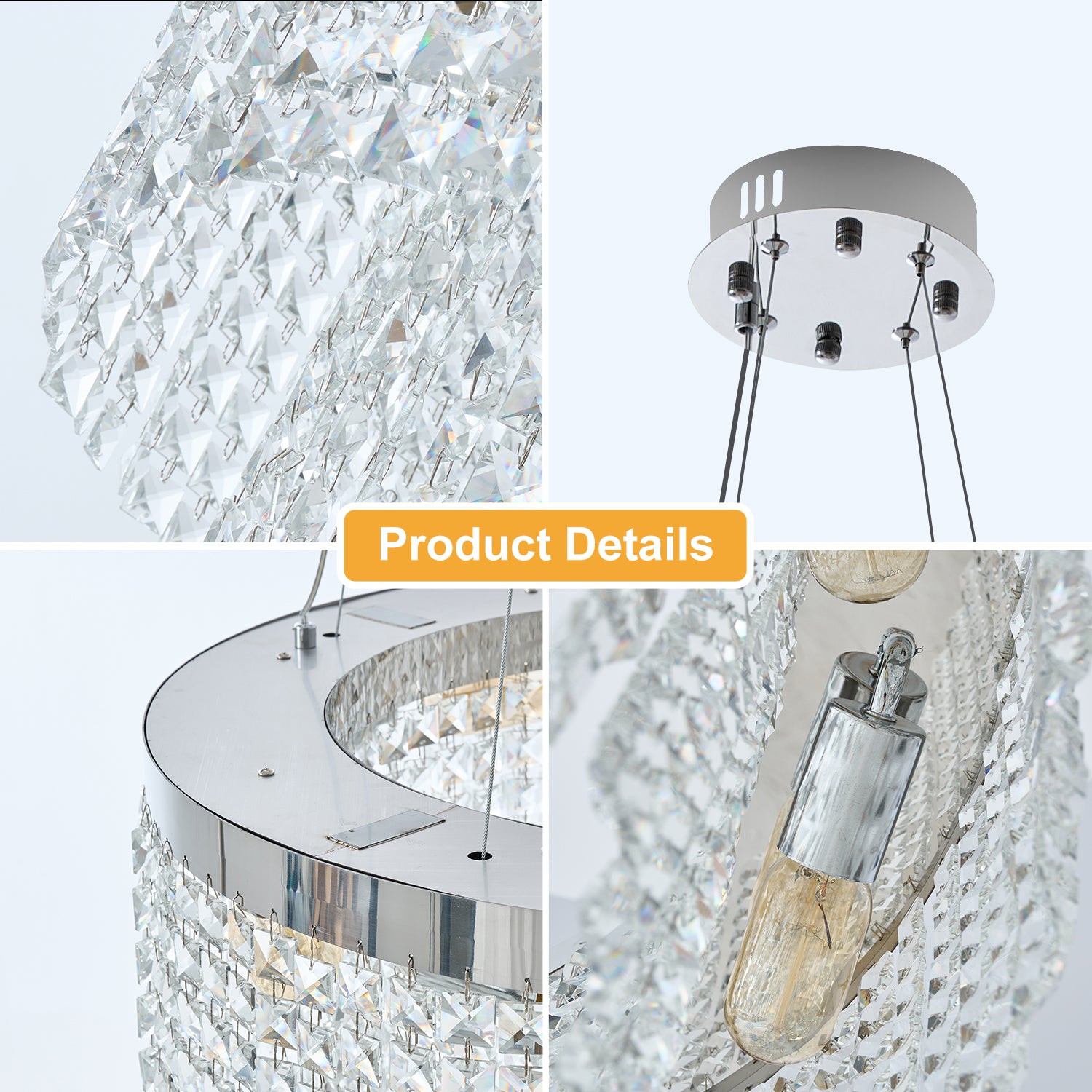 Modern Round Crystal Chandelier - view 6