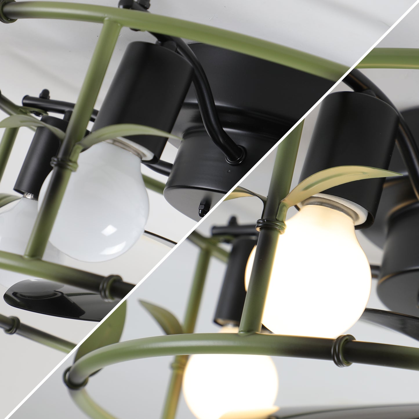 19" Green Industrial Caged Ceiling Fan with Remote - view 9