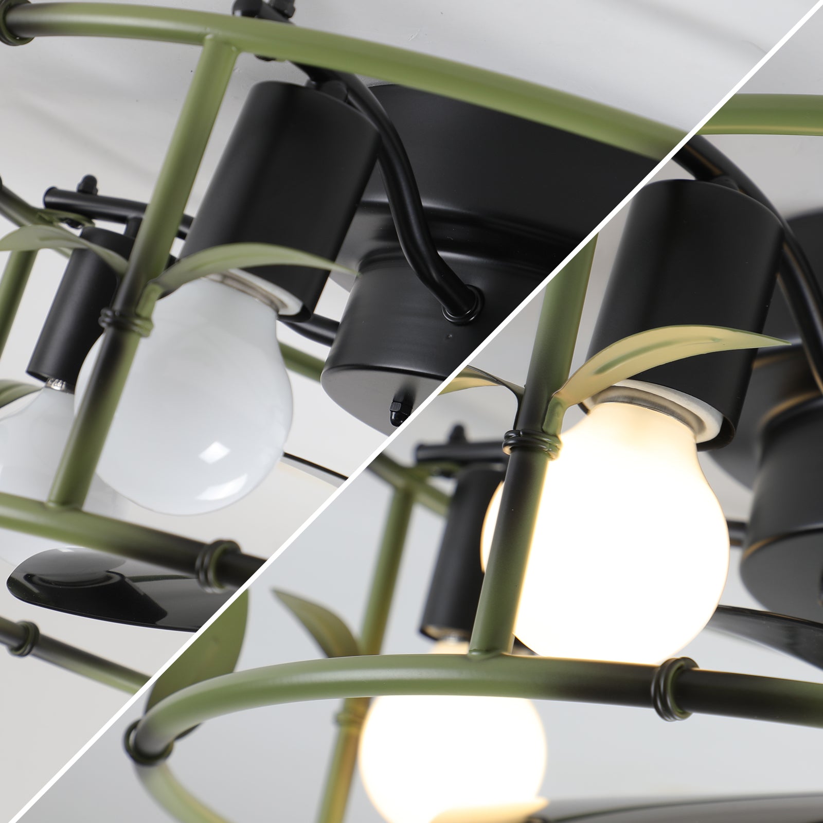 19" Green Industrial Caged Ceiling Fan with Remote - view 9