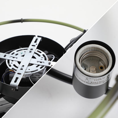 19" Green Industrial Caged Ceiling Fan with Remote - view 8