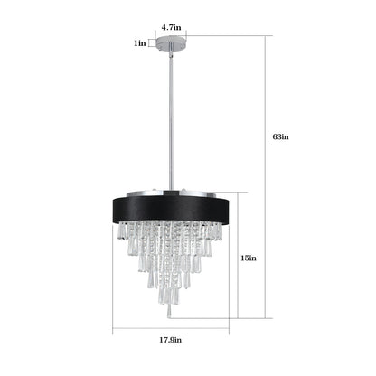 18" 8-Light Crystal Chandelier with Black Velvet Shade - view 14