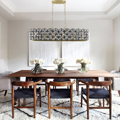 39" Black & Gold Geometric Crystal Chandelier - view 4