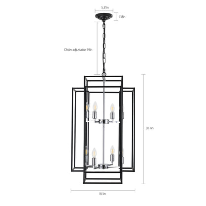 18" 8-Light Black & Chrome Geometric Chandelier - view 11